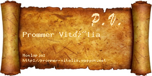 Prommer Vitália névjegykártya